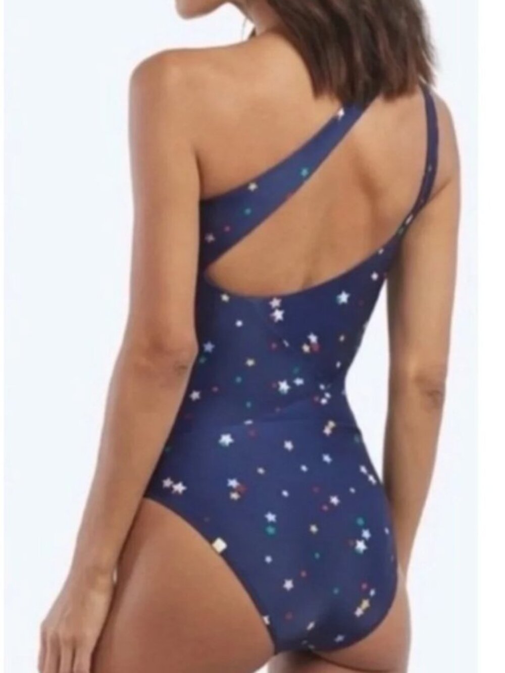 Summersalt Brand Women's 10 The Sidestroke One Piece Swimsuit Navy Star Print - Picture 2 of 5